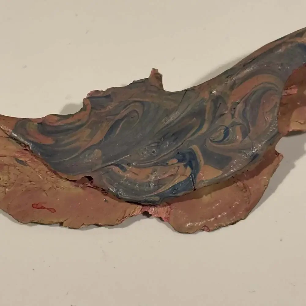 Handmade Polymer Clay Abstract Swirled Sculpture Fragment